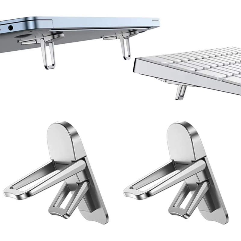 Cooling Stand Tablet - ขาตั้งแล็ปท็อปโลหะผสมสังกะสี ขนาดเล็ก พกพาสะดวก พับเก็บได้ ช่วยระบายความร้อน สำหรับใช้บนโต๊ะทำงาน