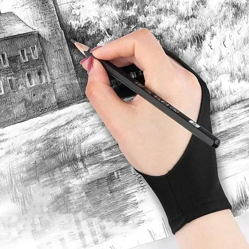 Drawing Glove Artist - ถุงมือวาดภาพแบบป้องกันการสัมผัสโดยฝ่ามือ ถุงมือสองนิ้วสำหรับ Apple iPad หน้าจอแท็บเล็ตแบบ Capacitive