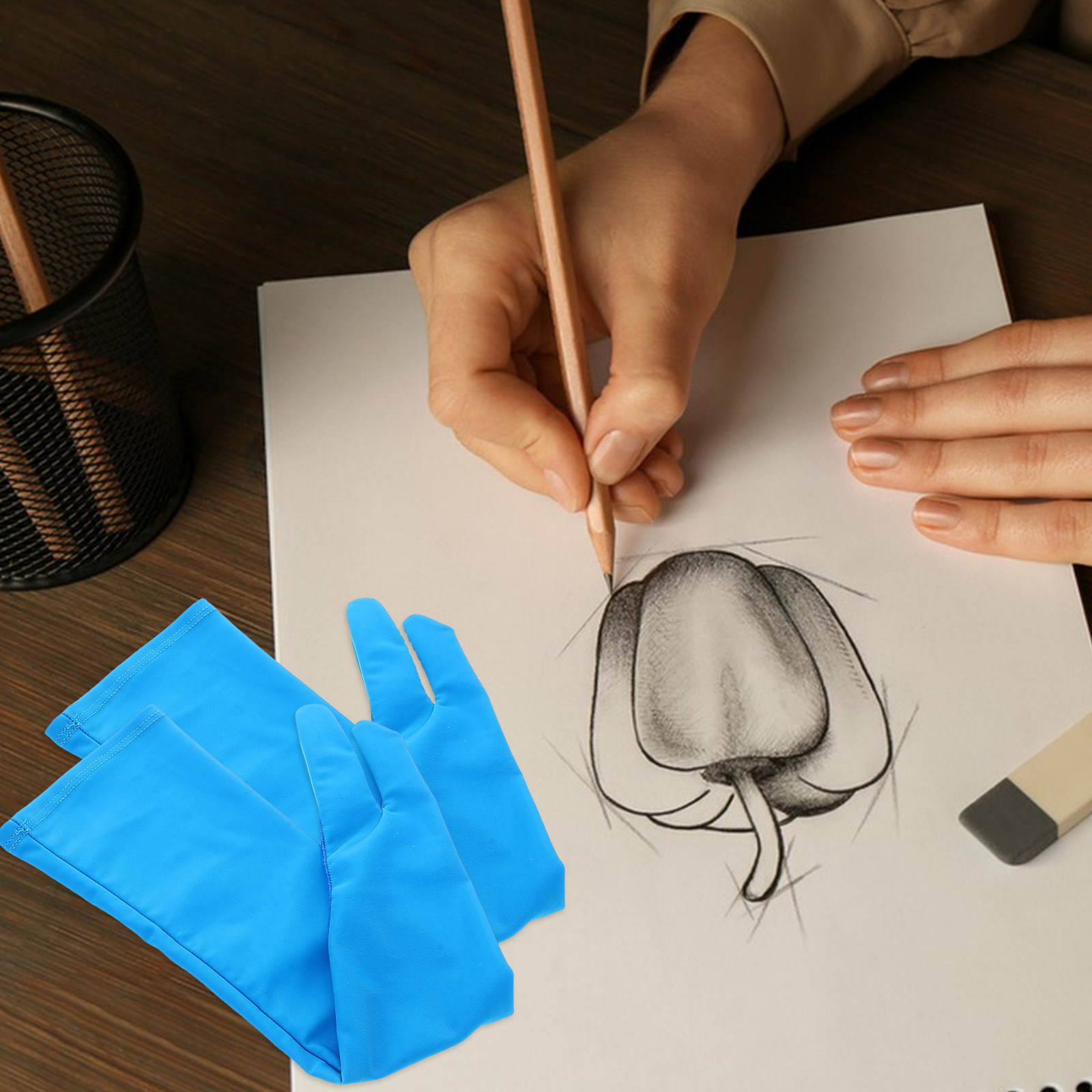 ถุงมือวาดภาพ 1 คู่ ถุงมือศิลปิ - Drawing Glove Artist บทวิจารณ์และราคา