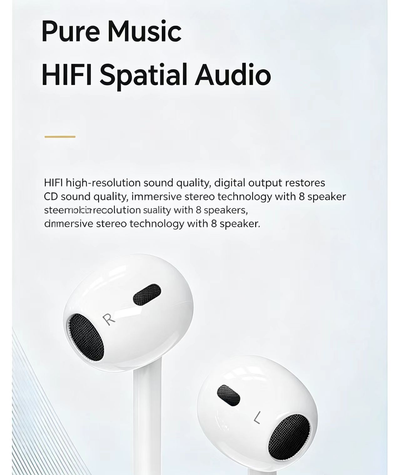 หูฟังแบบมีสายแบบครึ่งอินเอียร์ - Wired Earphone Lightning บทวิจารณ์และราคา