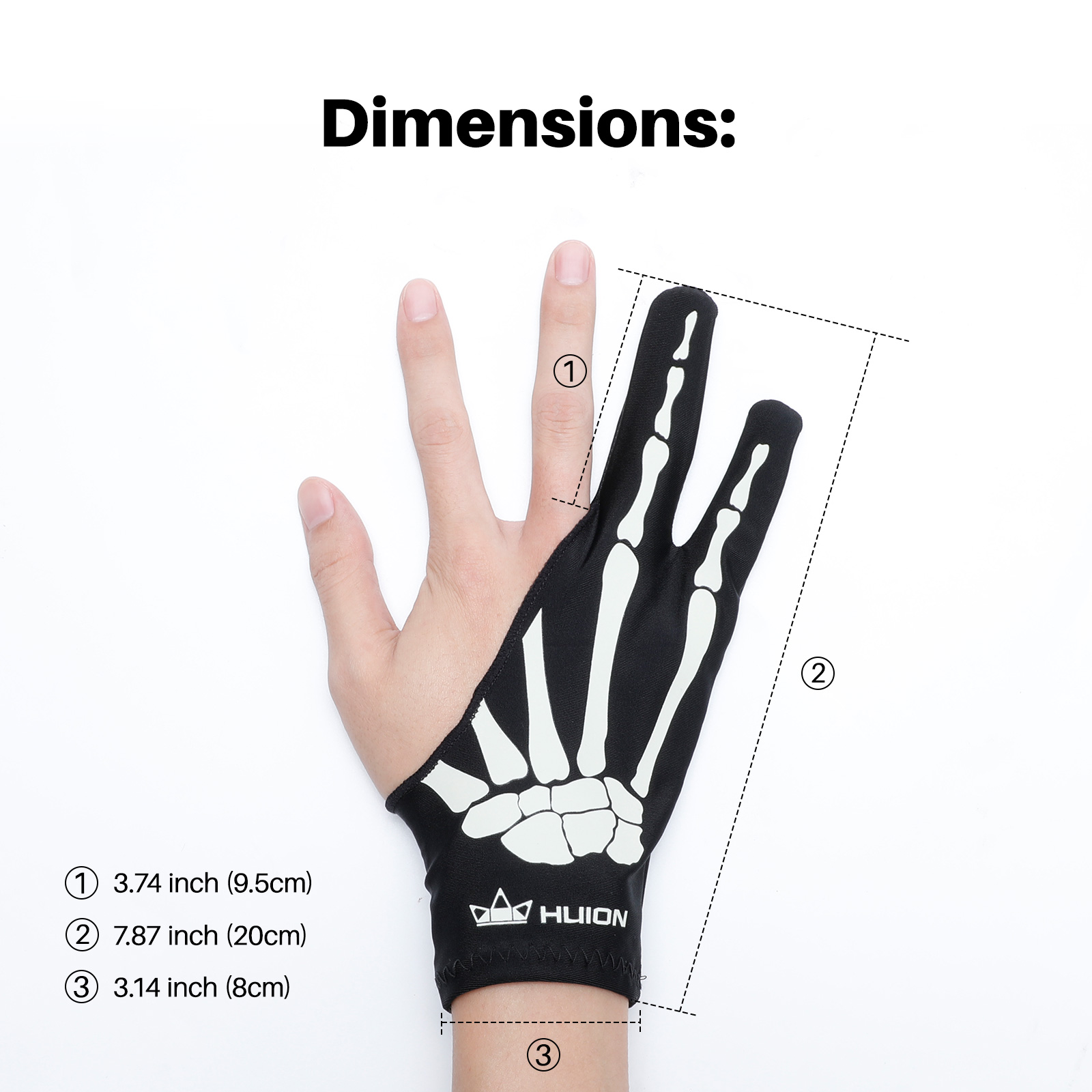 ถุงมือโครงกระดูก Huion ถุงมือศ - Drawing Glove Artist บทวิจารณ์และราคา