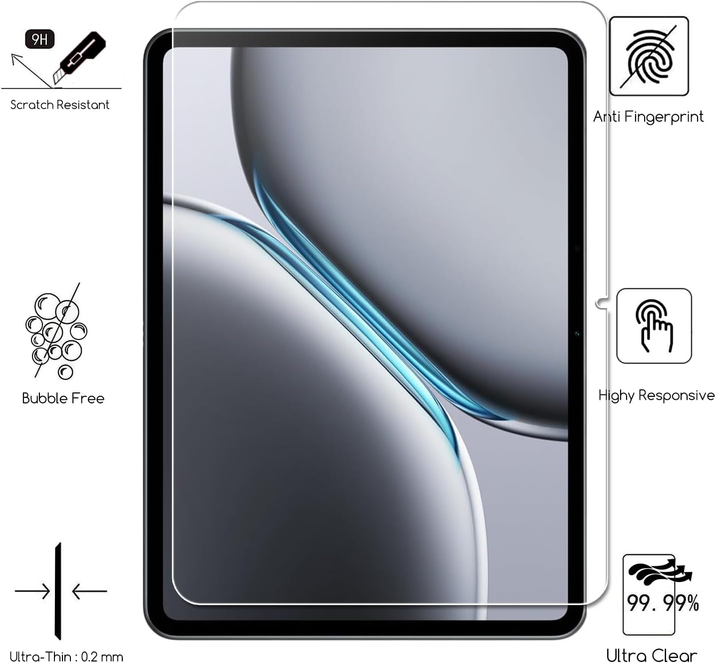 1 PCS 9H กระจกนิรภัยป้องกันหน้ - Oneplus Tablet Accessories บทวิจารณ์และราคา
