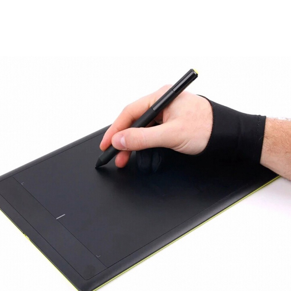 สีดำ2นิ้วถุงมือ Anti-Fouling ส - Drawing Glove Artist บทวิจารณ์และราคา